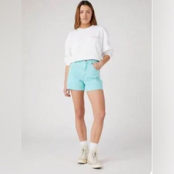 Wrangler Donna Regular Fit Cotton Denim Shorts Western Cowgirl Country Size W31 - Picture 7 of 14